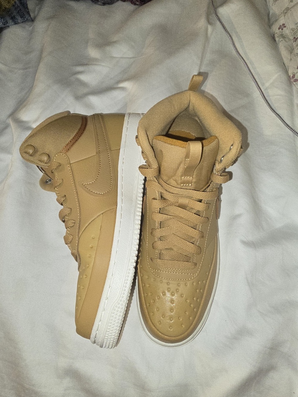 Nike Tan High-Top Sneakers with White Midsole